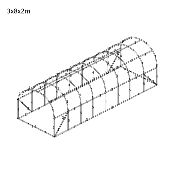 Tunel foliowy 3×8×2 m