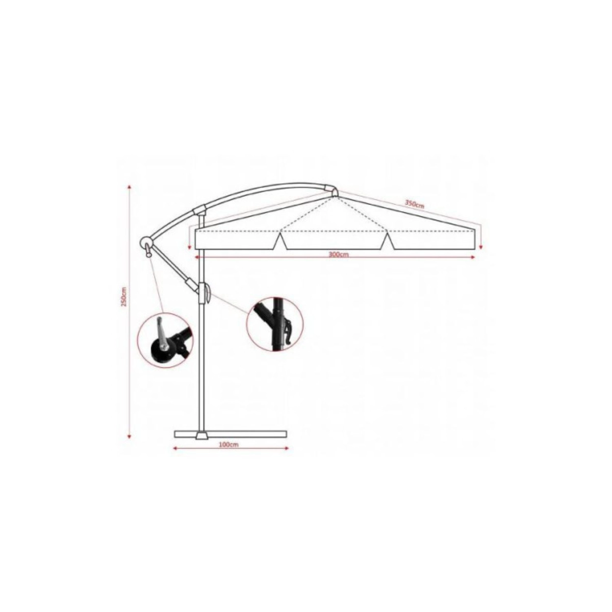 Parasol ogrodowy 3 m – beżowym
