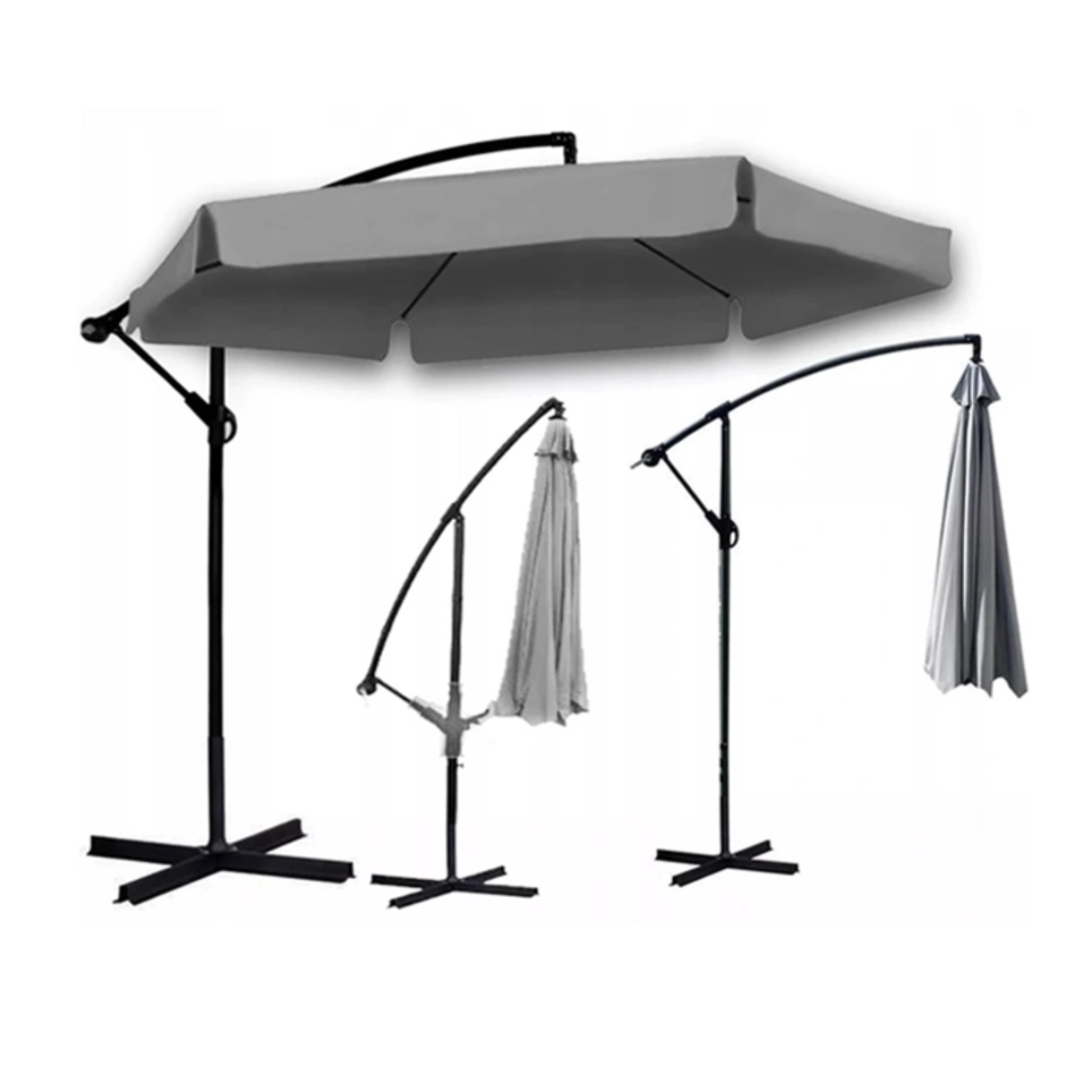 Parasol ogrodowy 3 m – szarym