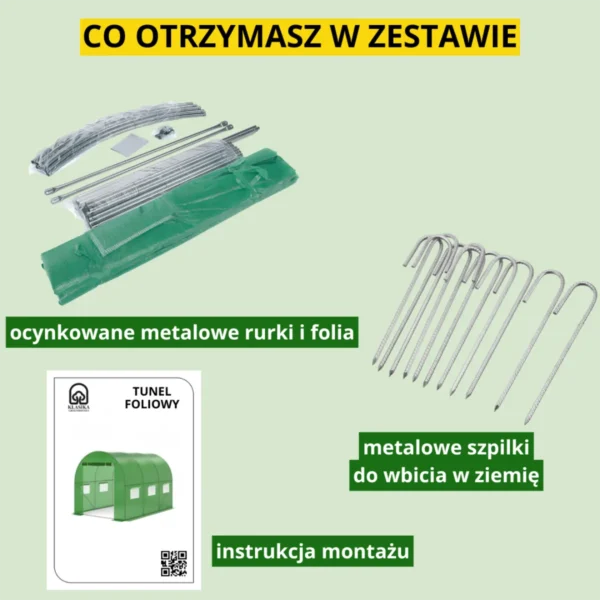 Tunel foliowy – stabilny, podwójne drzwi, ochrona UV