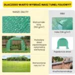 Tunel foliowy – stabilny, podwójne drzwi, ochrona UV