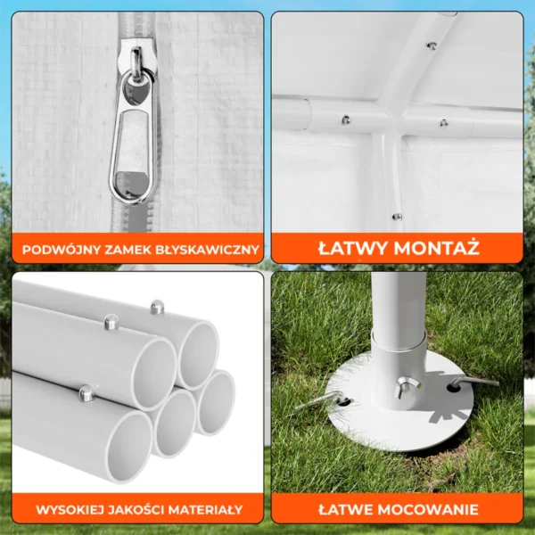 Namiot garażowy – konstrukcja 38 mm + plandeka PE 280 g/m²