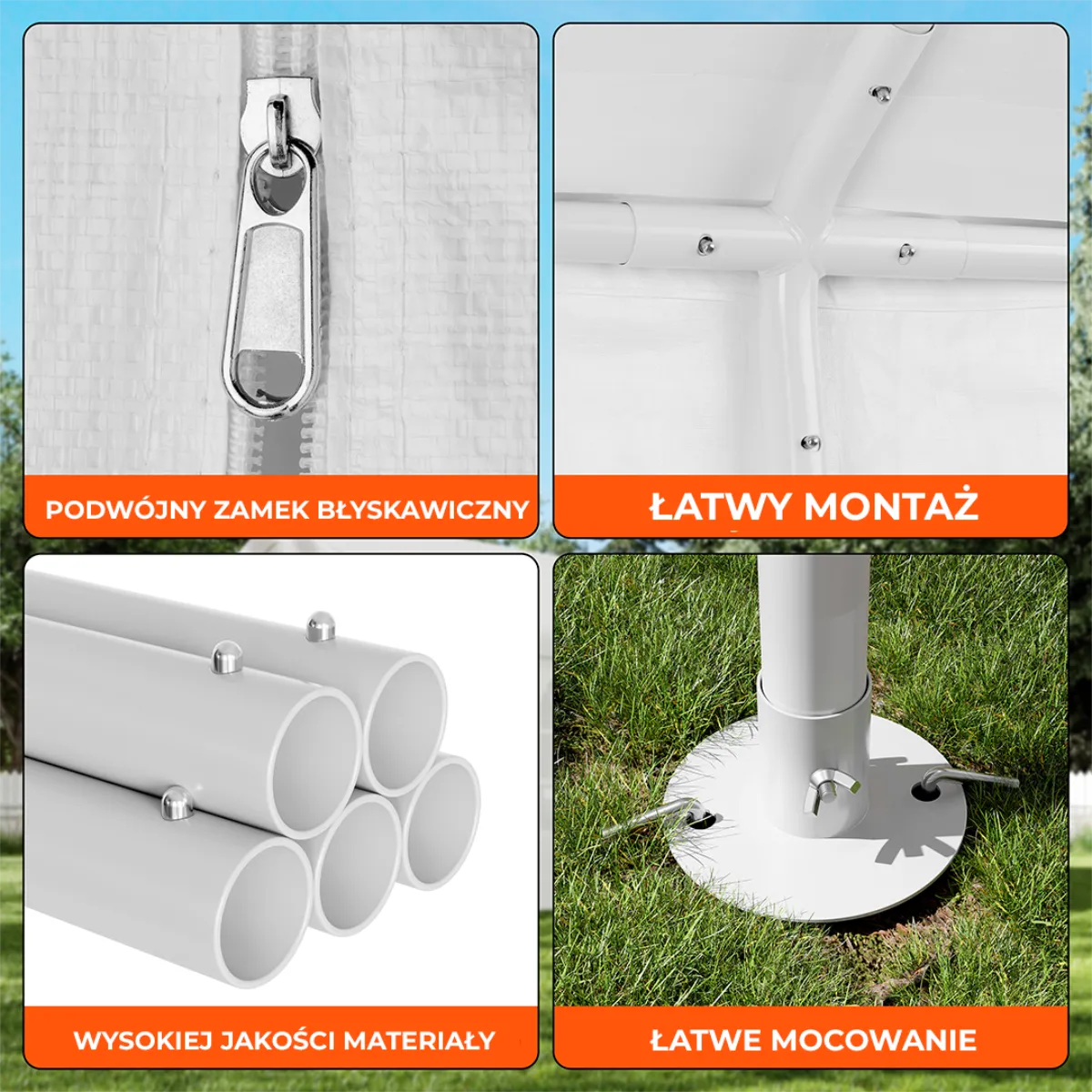 Namiot garażowy – konstrukcja 38 mm + plandeka PE 280 g/m²