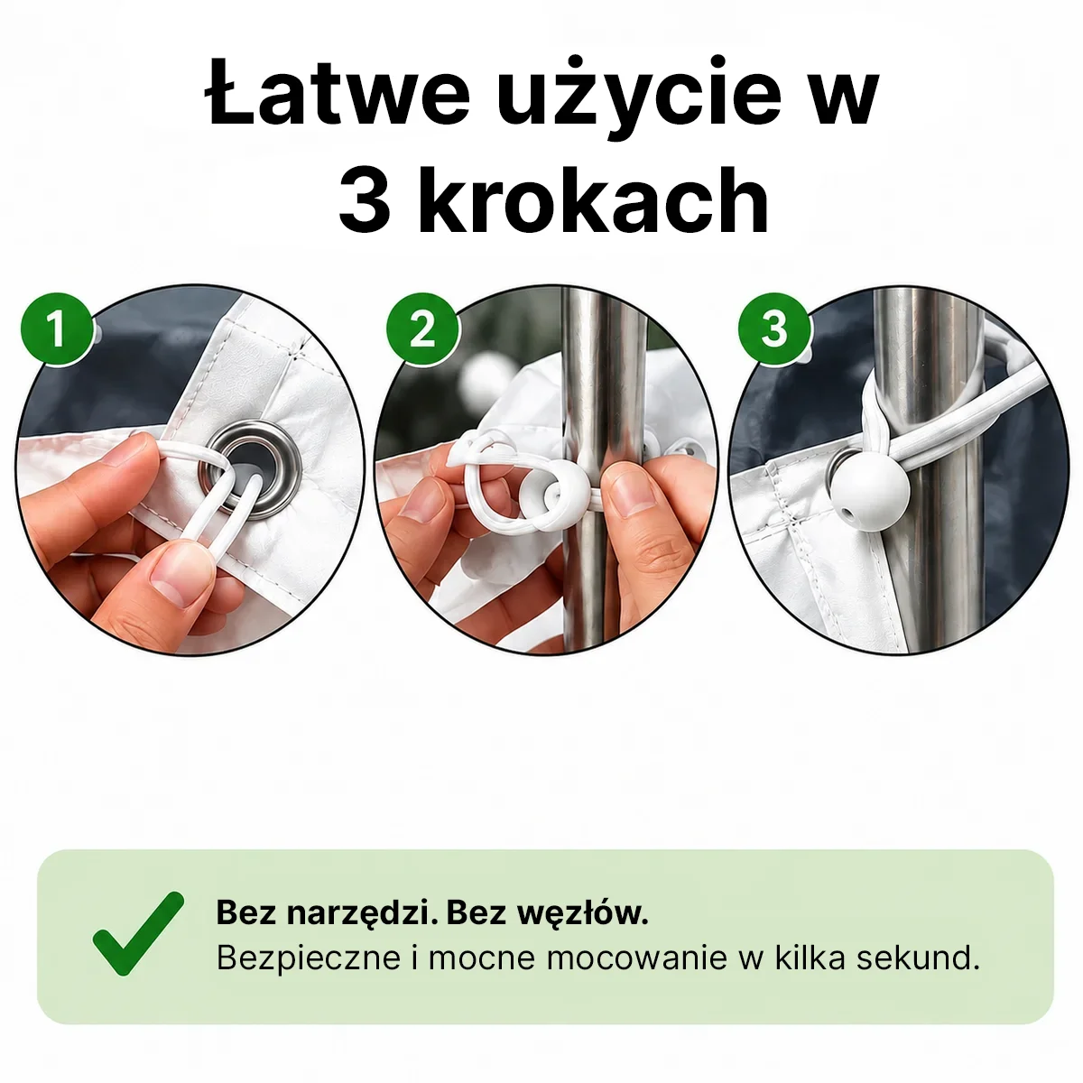 Elastyczne gumy mocujące z kulką – 50 szt.
