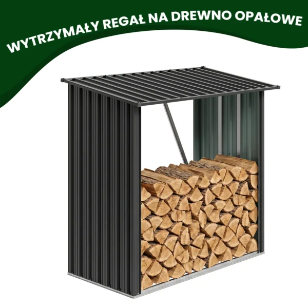 Metalowa wiata na drewno Premium 89 × 163 × 154 cm (1,5 m²)