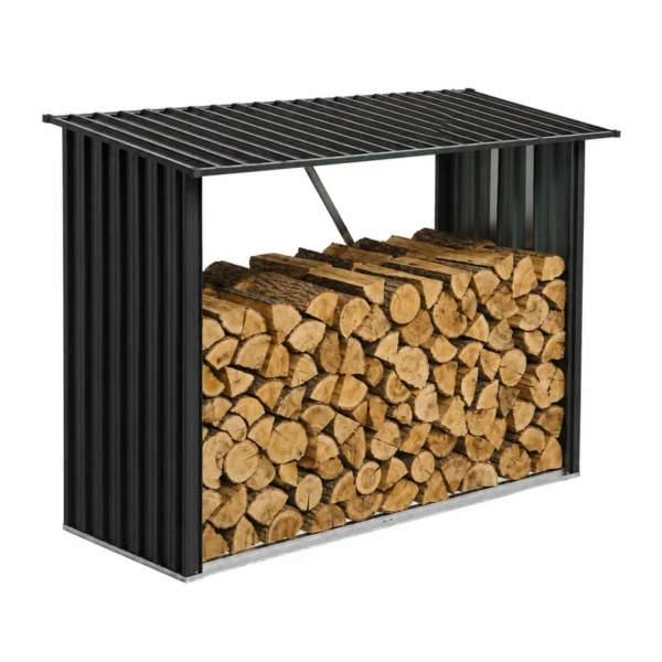 Metalowa wiata na drewno Premium – stal ocynkowana