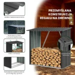 Metalowa wiata na drewno Premium 89 × 163 × 154 cm (1,5 m²)