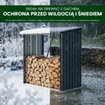 Metalowa wiata na drewno Premium 89 × 163 × 154 cm (1,5 m²)
