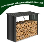 Metalowa wiata na drewno Premium 84 × 217 × 154 cm (1,9 m²)