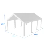 zapasowa-plandeka-dachowa-4x8m-2 Zapasowa plandeka dachowa do namiotu garażowego premium 4×8 m | 280 g/m² PE